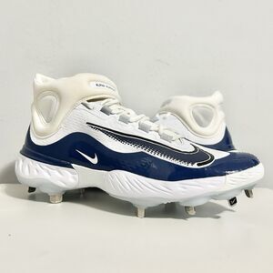 Nike Alpha Huarache Elite 4 Mid “White Midnight Navy” Men Size 11 Baseball Cleat